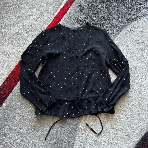 Rails Black Off Set Dots Blouse - Picture 2 of 4